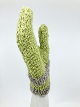 Easy Striped Wool Hand Mittens