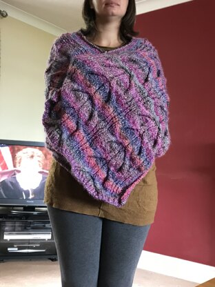 Modern cable shawl