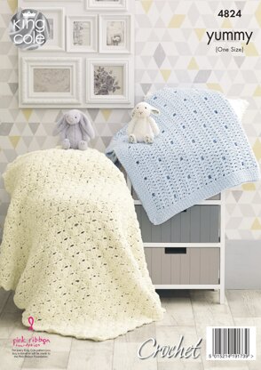 Crochet Blankets in King Cole Yummy - 4824 - Downloadable PDF