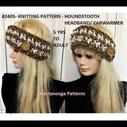 2405- HOUNDSTOOTH headband earwarmer