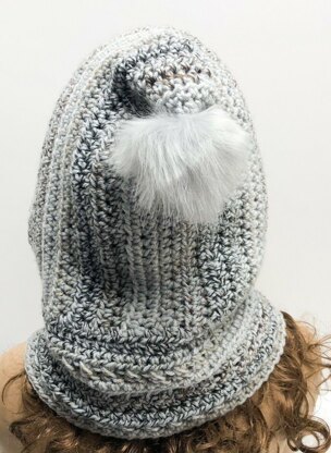 Hooded Button Cowl Scarf