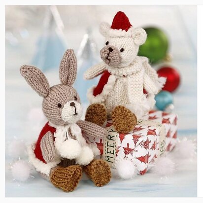 Festive Teddy and Bunny
