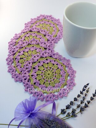 Lavender Crochet Coasters