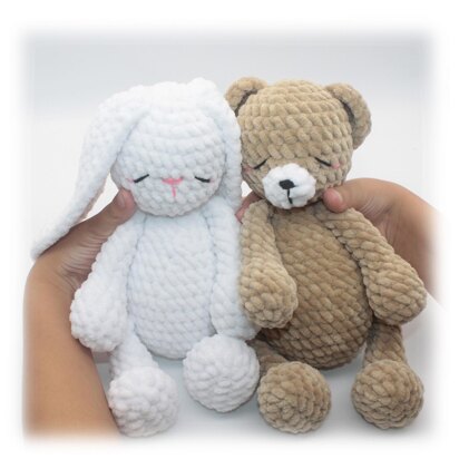 Sleeping Bunny and Bear Crochet Pattern