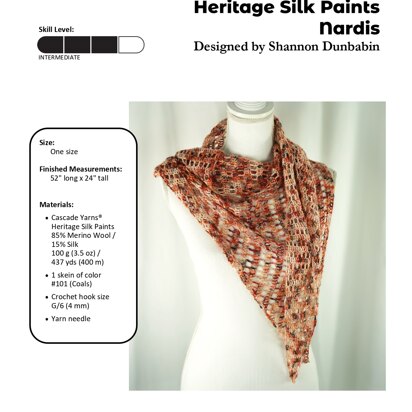 Nardis in Cascade Yarns Heritage Silk Paints - FW274 - Downloadable PDF