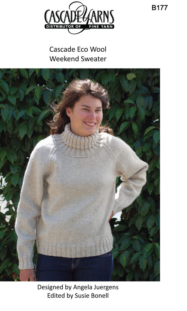 Cascade Yarns B177 Eco Wool Weekend Sweater (Free) at WEBS