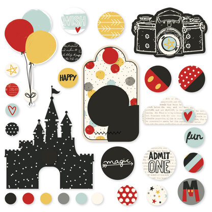 Simple Stories Say Cheese III Metal Brads & Tags 28/Pkg - 302700