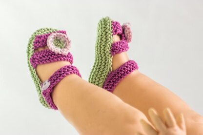 Girls Knit Summer Sandals With Primroses