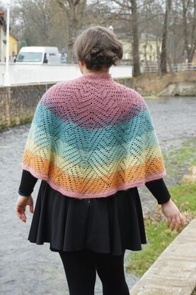 Fiery opal shawl