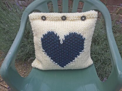 Moss Stitch Heart Cushion Cover