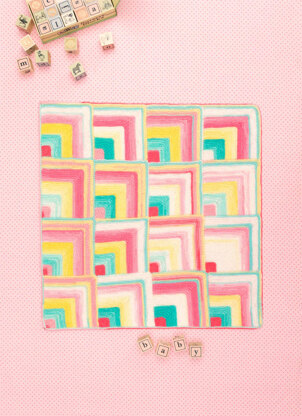 Mitered Squares Baby Afghan in Lion Brand Ice Cream - L60362 - Downloadable PDF