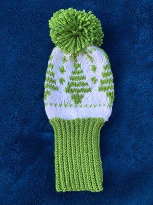 Knitted Christmas golf club covers