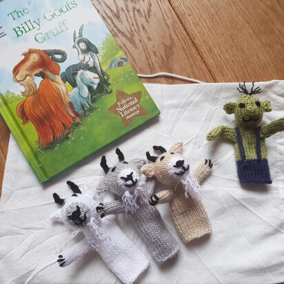 3 Billy Goats Gruff Finger Puppets