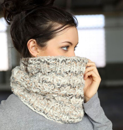 Cabled Cowl in Plymouth Yarn Encore Mega Colorspun - F716 - Downloadable PDF