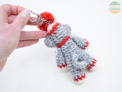 Spunky The Tiny Sock Monkey Keychain