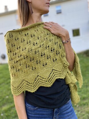 Fir Cone and Lace Shawl