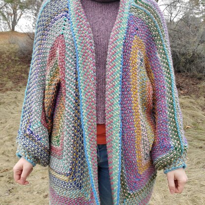 Hexagonal Stash Buster Knit Cardigan