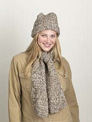 One-Skein Hat & Scarf in Lion Brand Homespun - 30144-K