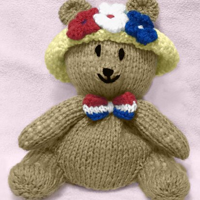 Royal Jubilee Bear choc orange cover / toy - knitting pattern