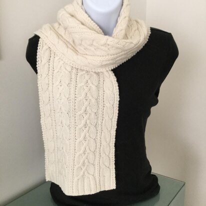 Canterbury Crossing Cables Scarf - knitting pattern