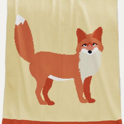 CROCHET Lap Blanket - Fox - 40" (100cm) x 50" (125 cm)