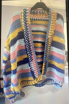 Multi coloured crochet cardigan