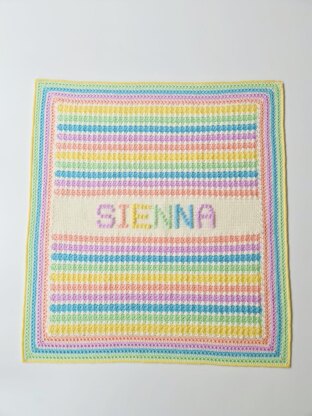 EASY Personalised Summer Rainbow Baby Blanket