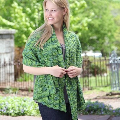 528 Fern Leaf Wrap - Shawl Knitting Pattern for Women in Valley Yarns BFL Worsted Hand-Dyed