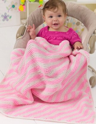Peppermint Stripes Blanket in Red Heart Super Saver Economy Solids - LW1999