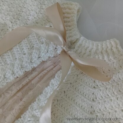 Braids & Lace Embellished Baby Sweater