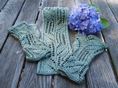 Beanstalk Scarf and Mitts