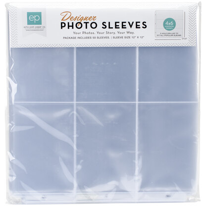 Echo Park Paper Photo Freedom Photo Sleeves Protectors 12"X12" 50/Pkg - (6) 4"X6" Horizontal Pockets