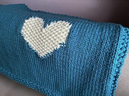 Moss Stitch Hearts Blanket