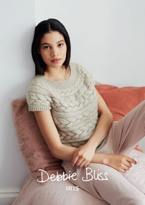 "Ren Top" - Top Knitting Pattern For Women in Debbie Bliss Iris