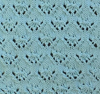 Knitted Square Fan Lace Stitch