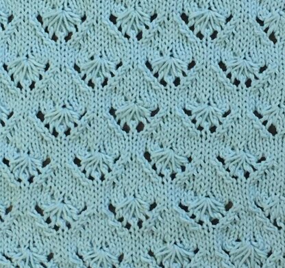 Knitted Square Fan Lace Stitch