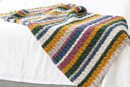 Сabled Afghan in Lion Brand Wool Ease - M22287WE - Downloadable PDF