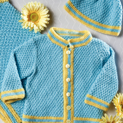 Moss Stitch Cardigan and Cap in Premier Yarns Anti-Pilling Everyday Baby - Downloadable PDF