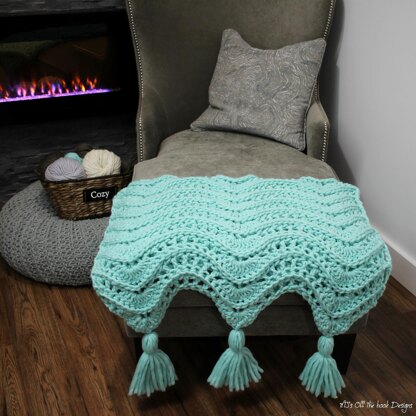 Calming Waves Tassel Throw