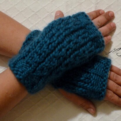 Vertical Vines Fingerless Gloves