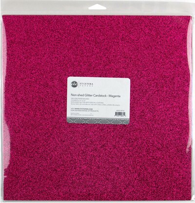 Arc Crafts ETC Papers Non-Shed Glitter Cardstock 12"X12" 10/Pkg - Magenta