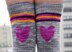 Roller Girl Heart Knee Patch Striped Socks