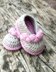 Baby Mary Janes ,  baby bootie crochet pattern - 2 trim variations