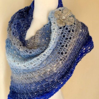 Gem of the Sea Asymmetrical Crochet Shawl