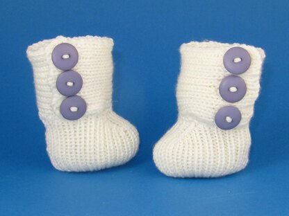 Baby All Rib 3 Button Booties (Bootees)