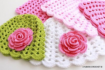 Crochet Baby Hat Rose Flower