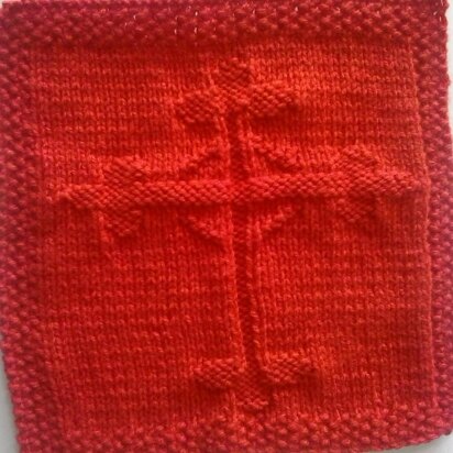 Gothic Cross Knitted Dishcloth Pattern - knitting pattern