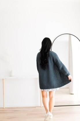 Midnight Waffle Cardigan