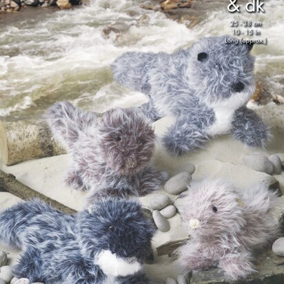 Luxe Fur Otters in King Cole Luxe Fur, Pricewise DK & Dollymix DK - 9079pdf - Downloadable PDF