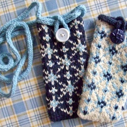 Midnight Snowfall Cell Phone/Eyeglass Cover - knitting pattern